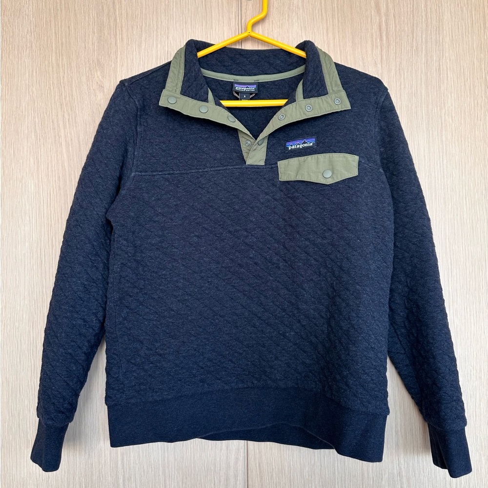 Women's Organic Cotton Quilt Snap-T® Pullover (small, charcoal/olive)